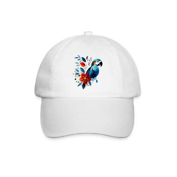 Floraler Papagei - Baseballkappe - Weiß/Weiß - Vorne