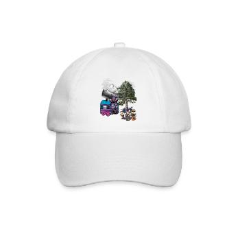 Hexe Hexen Halloween Bauwagen - Baseballkappe - Weiß/Weiß - Vorne