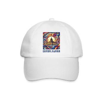 Guadalajara Mexiko Abstrakt Design - Baseballkappe - Weiß/Weiß - Vorne