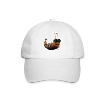 Raupe Lustige Larve Raupen Geschenk Süße Raupe - Baseballkappe - Weiß/Weiß - Vorne