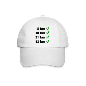 Marathon Checkliste - Baseballkappe - Weiß/Weiß - Vorne