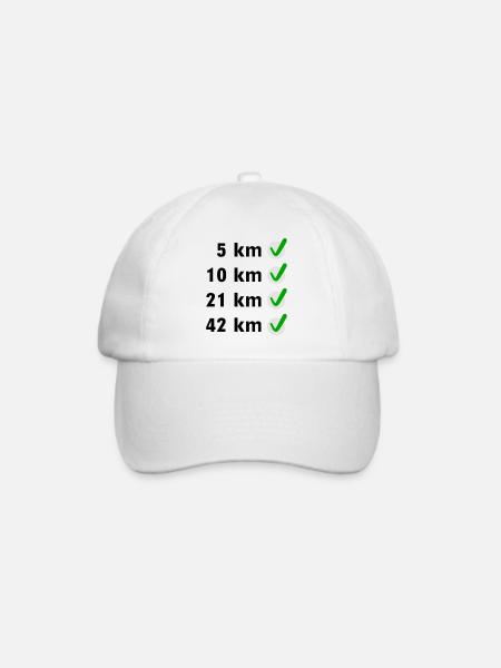 Marathon Checkliste - Baseballkappe - Weiß/Weiß