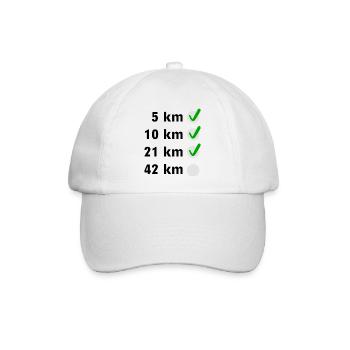 Marathon Checkliste - Baseballkappe - Weiß/Weiß - Vorne