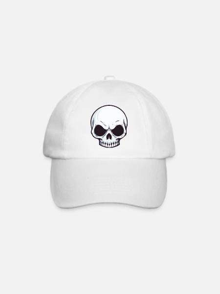skull head - Baseballkappe - Weiß/Weiß