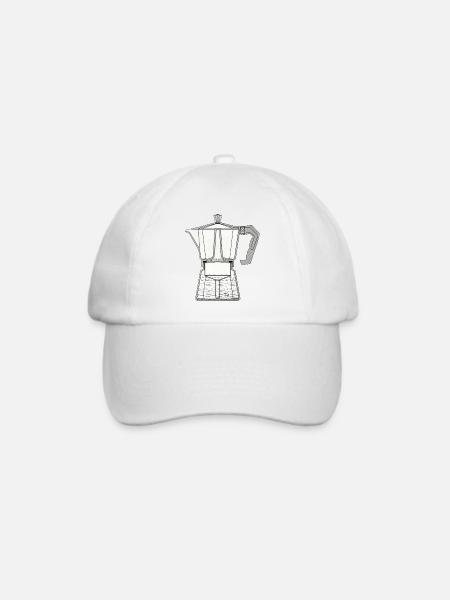 Mocca Espressokocher - Baseballkappe - Weiß/Weiß
