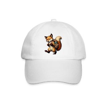 Schulstart mit Spaß: Fuchs für Schulanfänger - Baseballkappe - Weiß/Weiß - Vorne
