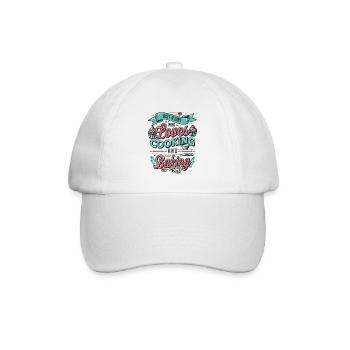 Ein Mädchen Das Kochen Und Backen Liebt - Baseballkappe - Weiß/Weiß - Vorne