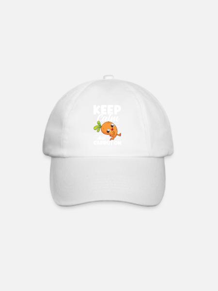 Keep Calm And Carrot On für Veganer und - Baseballkappe - Weiß/Weiß