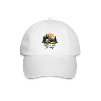 CAMPING IST MEINE THERAPIE - Baseballkappe - Weiß/Weiß - Vorne