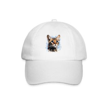 Bengal Katze - Baseballkappe - Weiß/Weiß - Vorne