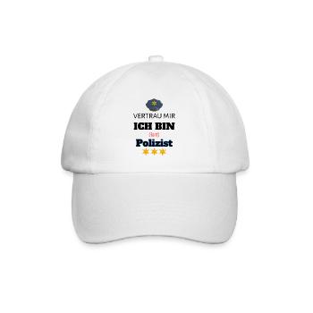Polizei Geschenk - Baseballkappe - Weiß/Weiß - Vorne