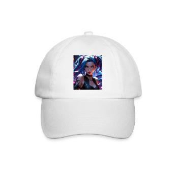 Anime-Mädchen - Baseballkappe - Weiß/Weiß - Vorne