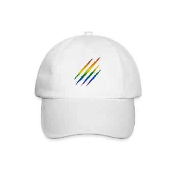 Regenbogen LGBT - Baseballkappe - Weiß/Weiß - Vorne