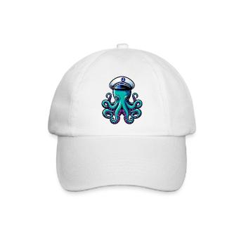 Krake - Baseballkappe - Weiß/Weiß - Vorne