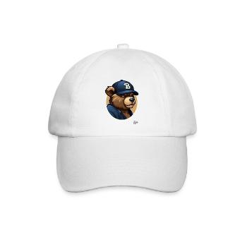 Sportlicher Sport Bär mit Baseballkappe - Baseballkappe - Weiß/Weiß - Vorne
