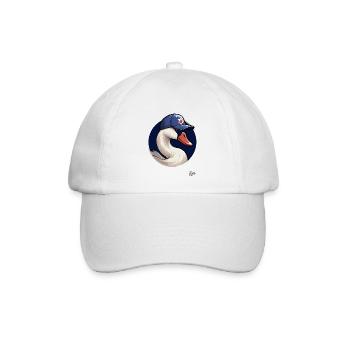 Sportlicher Sport Schwan mit Baseballkappe - Baseballkappe - Weiß/Weiß - Vorne