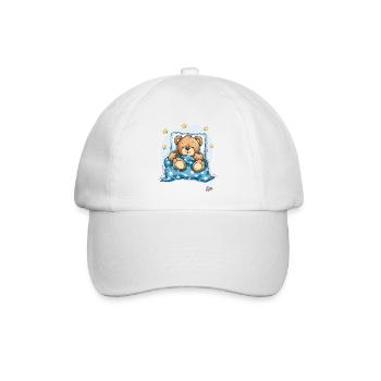 Schlafender, süßer kleiner Bär - Baseballkappe - Weiß/Weiß - Vorne