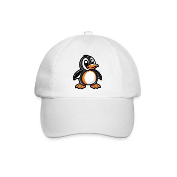 pinguin comic - Baseballkappe - Weiß/Weiß - Vorne