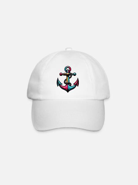 Ein Anker - Baseballkappe - Weiß/Weiß