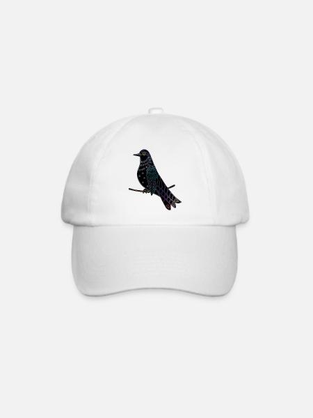 Bunter Vogel - Baseballkappe - Weiß/Weiß