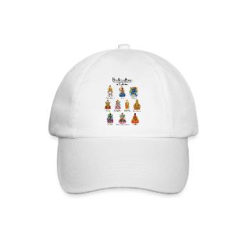 Buddhismus Götter - Bodhisattvas - Baseballkappe - Weiß/Weiß - Vorne