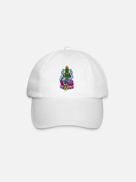 Buddhismus Gott Bodhisattva Grüne Tara - Baseballkappe - Weiß/Weiß