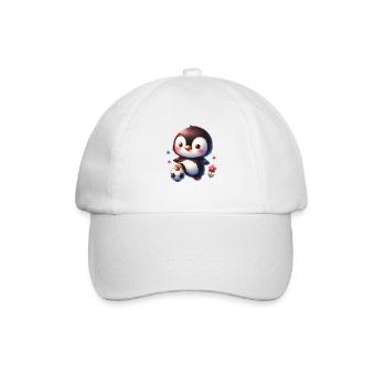 Pinguin Vogel Fußballspieler Ball Champion Fan - Baseballkappe - Weiß/Weiß - Vorne
