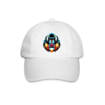 Mandrill-Affe - Baseballkappe - Weiß/Weiß - Vorne