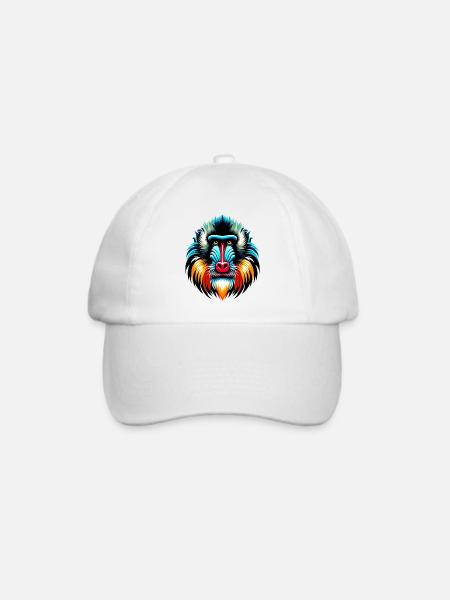 Mandrill-Affe - Baseballkappe - Weiß/Weiß