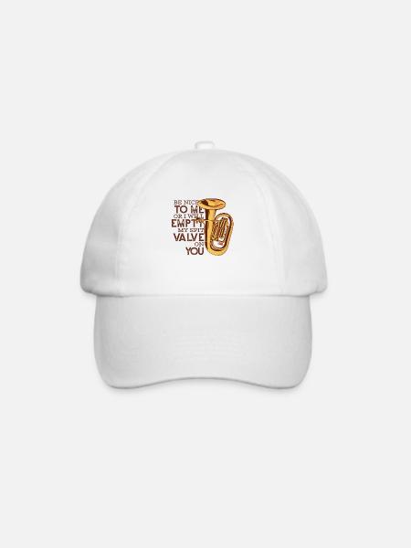 Sei nett oder ich leere mein Spuckventil auf dich Spieler - Baseballkappe - Weiß/Weiß