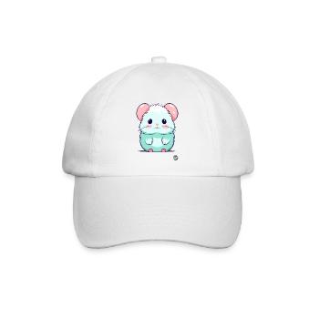 Überladung an Niedlichkeit: Süßester Hamster-Maus - Baseballkappe - Weiß/Weiß - Vorne