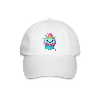 Überdosis Niedlichkeit - Süßestes Cupcake - Baseballkappe - Weiß/Weiß - Vorne