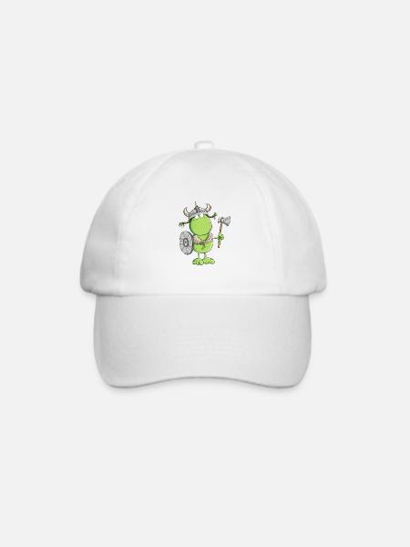 Lustiger Frosch Wikinger - Baseballkappe - Weiß/Weiß