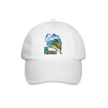 Aquarell Landkarte Ko Phangan - Baseballkappe - Weiß/Weiß - Vorne