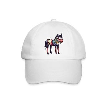 Pferd Halloween Tier - Baseballkappe - Weiß/Weiß - Vorne