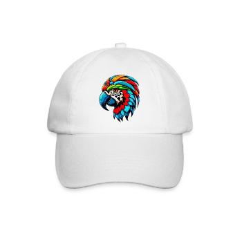 Harlekin Papagei - Baseballkappe - Weiß/Weiß - Vorne