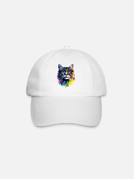 Katze Norwegische Waldkatze Norweger Wald Katzen - Baseballkappe - Weiß/Weiß