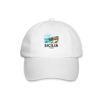 Sicilia Italia, sicilian - Baseballkappe - Weiß/Weiß - Vorne
