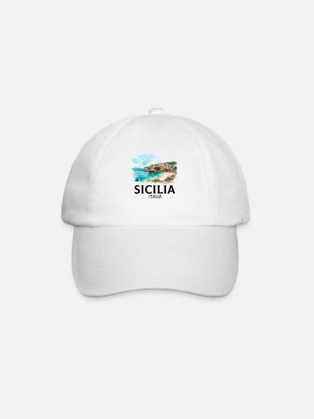 Sicilia Italia, sicilian - Baseballkappe - Weiß/Weiß