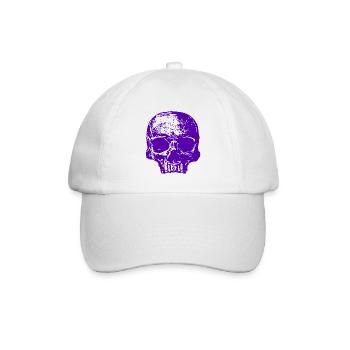 Lila Totenkopf - Baseballkappe - Weiß/Weiß - Vorne