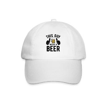 This guy needs a beer - Biertrinker - Spruch - Baseballkappe - Weiß/Weiß - Vorne