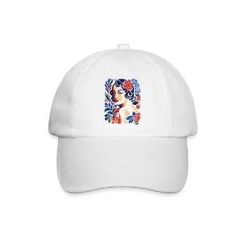 Zeitlose Schönheit und Blumen - Baseballkappe - Weiß/Weiß - Vorne