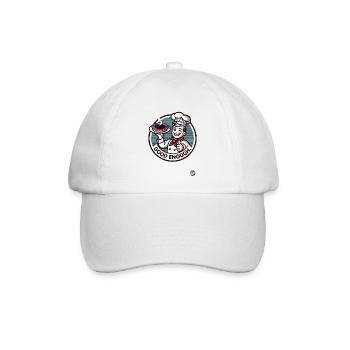 ein Koch, verbranntes Essen Daumen Hoch, Gut Genug - Baseballkappe - Weiß/Weiß - Vorne
