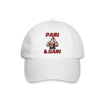 Weihnachtsmann Pain and Gain - Baseballkappe - Weiß/Weiß - Vorne
