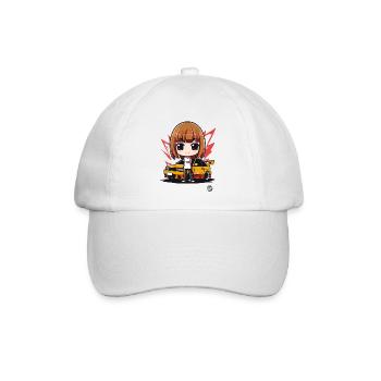 Chibi Sportwagen JDM Japan - Baseballkappe - Weiß/Weiß - Vorne