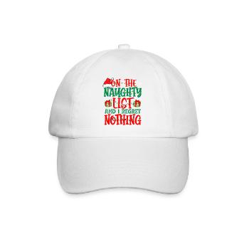 Die ungezogene Liste und ich bereue nichts Lustige Weihnachten - Baseballkappe - Weiß/Weiß - Vorne