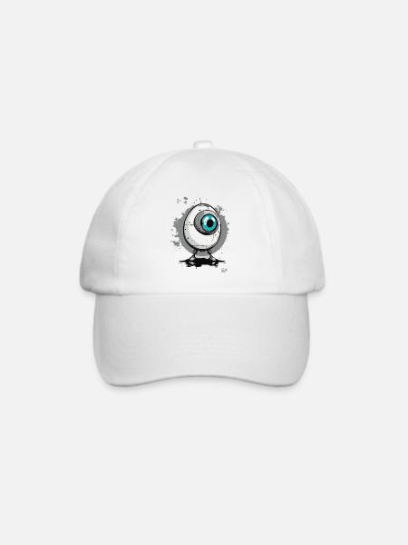 Cyber-Zyklopen-Robo-Ei - Baseballkappe - Weiß/Weiß