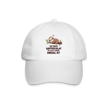 Ich Mach Winterschlaf Bis Alles Wieder Normal Ist - Baseballkappe - Weiß/Weiß - Vorne