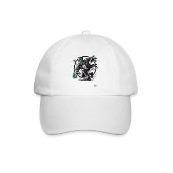 Das Grüne Zyklop Untoter Zombie-Monster - Baseballkappe - Weiß/Weiß - Vorne