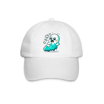 Der verspielte Geist: Ein lustiges Cartoon-Design - Baseballkappe - Weiß/Weiß - Vorne